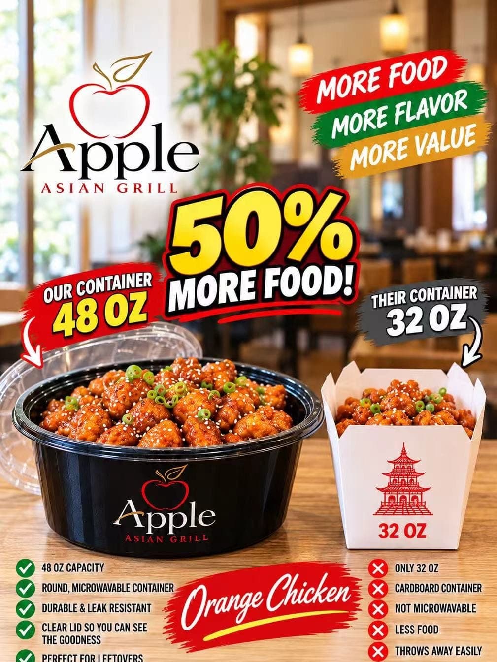 Inside Apple Asian Grill